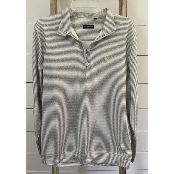 Simply Southern Mens 1/4 Zip Tailor Fit Striped Golf Pullover Shirt Size SMALL - Picture 1 of 9